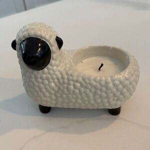 Charming Sheep Tealight Holder - White and Black